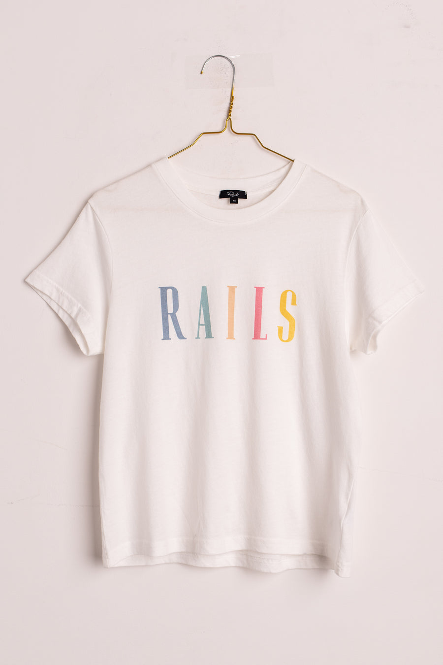 Rails T-Shirt The Classic crew white rainbow