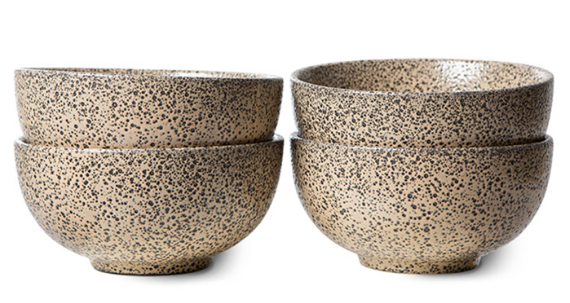 HK Living gradient ceramics bowl taupe set of 4