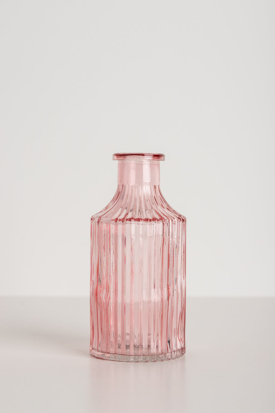 Glasvase Flasche stripes rose